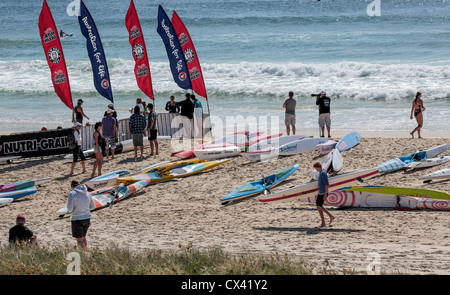 Surf Lifesaving Karneval Tugun Beach Queensland Surf Clubs besuchen einen Surf-Karneval statt, an der Gold Coast und Tugun Beach Stockfoto