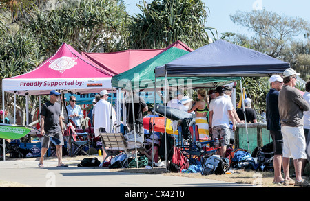 Surf Lifesaving Karneval Tugun Beach Queensland Surf Clubs besuchen einen Surf-Karneval statt, an der Gold Coast und Tugun Beach Stockfoto