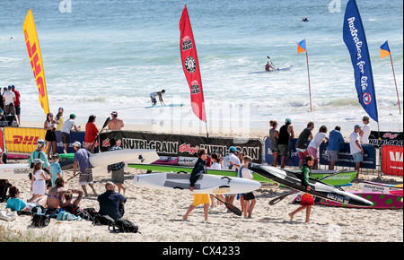 Surf Lifesaving Karneval Tugun Beach Queensland Surf Clubs besuchen einen Surf-Karneval statt, an der Gold Coast und Tugun Beach Stockfoto