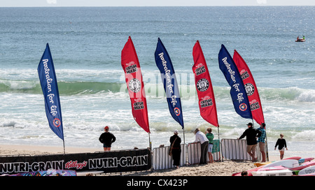 Surf Lifesaving Karneval Tugun Beach Queensland Surf Clubs besuchen einen Surf-Karneval statt, an der Gold Coast und Tugun Beach Stockfoto