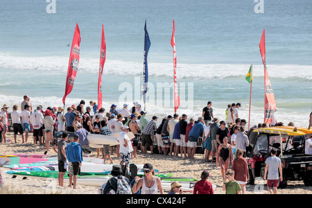 Surf Lifesaving Karneval Tugun Beach Queensland Surf Clubs besuchen einen Surf-Karneval statt, an der Gold Coast und Tugun Beach Stockfoto