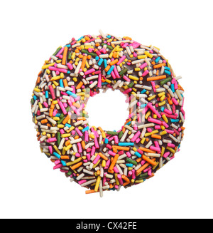 Bunte Donut isoliert auf weißem Hintergrund Stockfoto