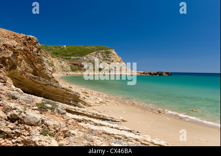 Portugal, der West-Algarve, Praia de Cabanas Velhas, Almadena Stockfoto