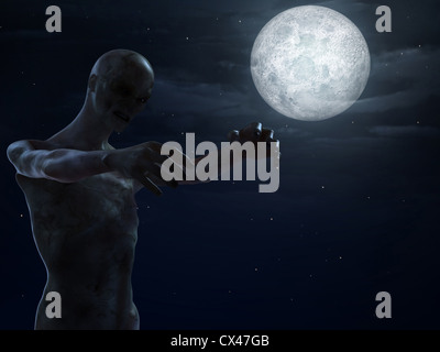 3D gerenderte Darstellung der gruselige zombie Stockfoto