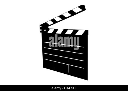 Handeln Sie, Aktion Hintergrund schwarze Tafel Board Kino Schindeln Klappe Clipping enge Nahaufnahme geschnitten Entertainment-equipment Stockfoto