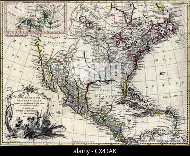 L'Amérique septentrional, Map of North America, ca. 1757 Stockfoto