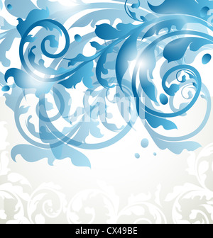 Abbildung Weihnachtskarte oder Einladung mit abstrakten florale Elementen - Vektor Stockfoto