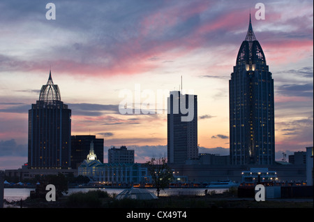 RSA SCHLACHT HAUS HOCHHAUS SKYLINE INNENSTADT MOBILE ALABAMA USA Stockfoto