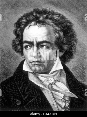 Ludwig van Beethoven, deutscher Komponist, Gravur Stockfoto