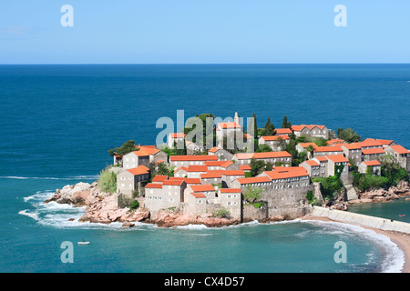 Ferieninsel Sveti Stefan in Montenegro Stockfoto