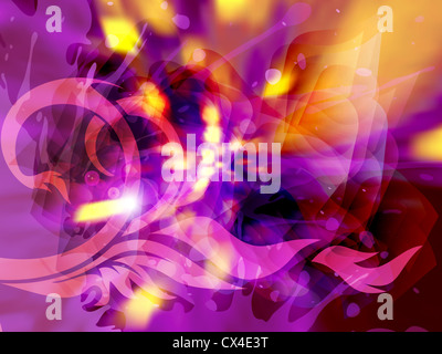 abstrakte schönes Thema Blitz, Transparenz floral Stockfoto