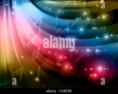 glühende Streifen mit bunten Lichtern Stockfoto
