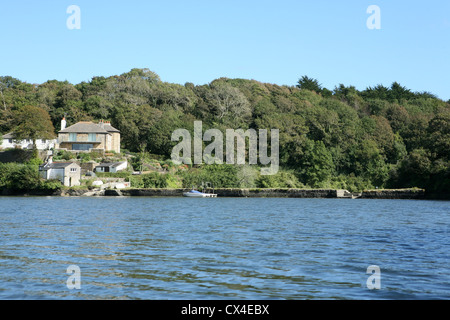 Landschaft vom Fluss Percuil in der Nähe von St Mawes Cornwall Stockfoto