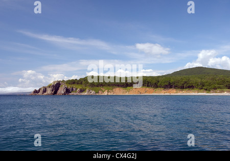 Meer-Landschaft. Dalnegorsk Stadtteil, Japan Meer, Fernost, Primorsky Krai, Russische Föderation Stockfoto