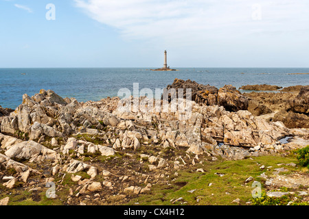 Leuchtturm von Goury am Cap De La Hague, Normandie, Frankreich Stockfoto