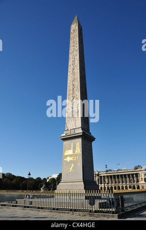 Obelisk von Luxor, Place De La Concorde, Paris, Frankreich Stockfoto