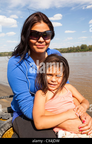 Candice Orr Bouchier aus der First Nation-Community von Fort KcKay, stromabwärts der Tar Sands Industrie Stockfoto