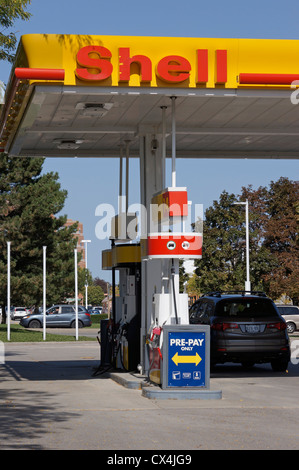 Shell Tankstelle, Tankstelle Stockfoto