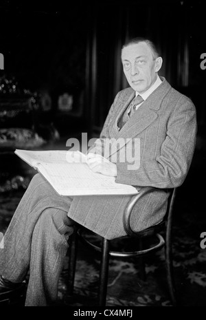 Rachmaninoff, Sergej Wassiljewitsch Rachmaninow, russischer Komponist, Pianist und Dirigent. Stockfoto