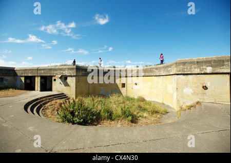 Zinzie Batterie. Alten Küste Artillerie Position Fort Worden, Olympic Halbinsel, Washington State, USA Stockfoto