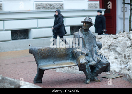 Julian Tuwim Dichter Statue Piotrkowska Lodz Polen Stockfoto