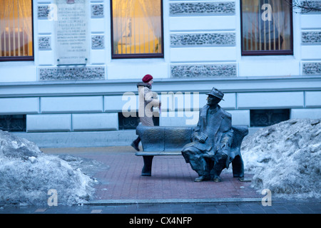 Julian Tuwim Dichter Statue Piotrkowska Lodz Polen Stockfoto