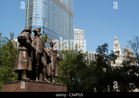 Heald Square Denkmal mit Skyline der Stadt über. Stockfoto