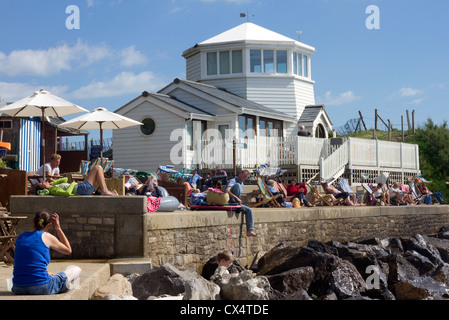 Das Leuchtturm-Ferienhaus auf Steephill Cove, Isle Of Wight. Stockfoto