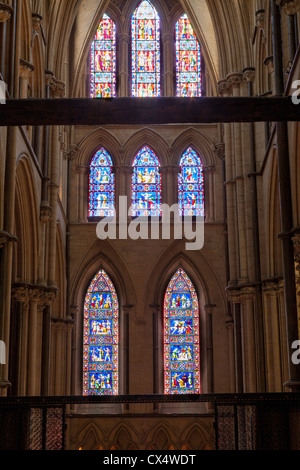 Die südlichen Querschiff des Lincoln Kathedrale, Lincolnshire, UK Stockfoto