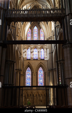 Die südlichen Querschiff des Lincoln Kathedrale, Lincolnshire, UK Stockfoto