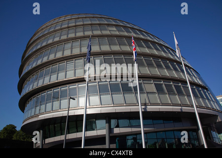 England, London, Southwark Southbank, GLA Rathaus außen von Sir Norman Foster entworfen. Stockfoto