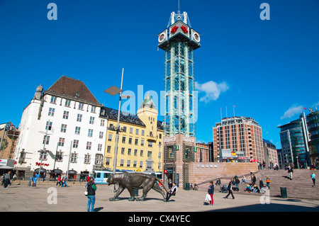 Jernbanetorget quadratische Sentrum Oslo Norwegen Mitteleuropa Stockfoto