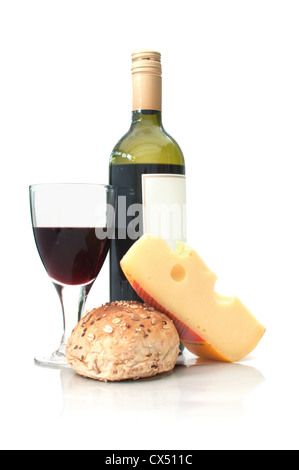 Käse und Wein Stockfoto