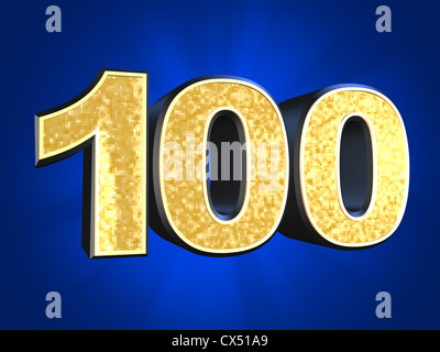 Goldene Zahl - 100 Stockfoto