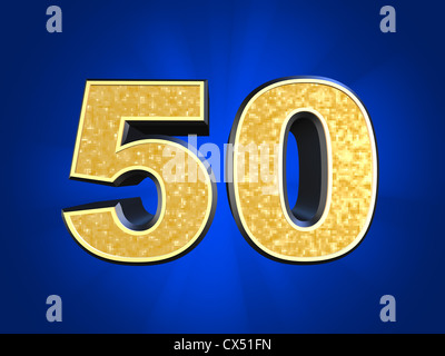 Goldene Zahl - 50 Stockfoto