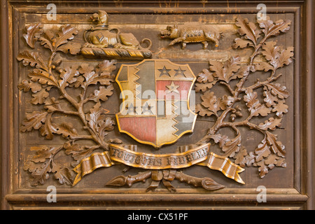 Ein Wappen in Gainsborough Old Hall mittelalterlichen Herrenhaus in Lincolnshire Marktstadt von Gainsborough Stockfoto