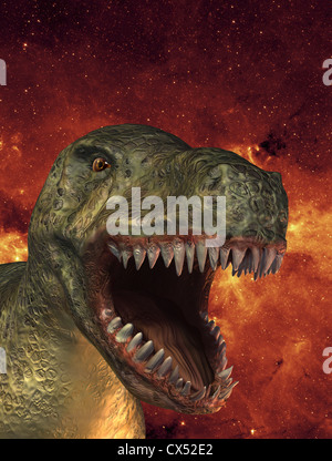 computergenerierte Tyrannosaurus Rex Dinosaurier-Konzept Stockfoto