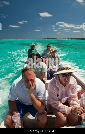 Besuch in Half Moon Caye Naturdenkmal. Mittelamerika, Belize. Stockfoto