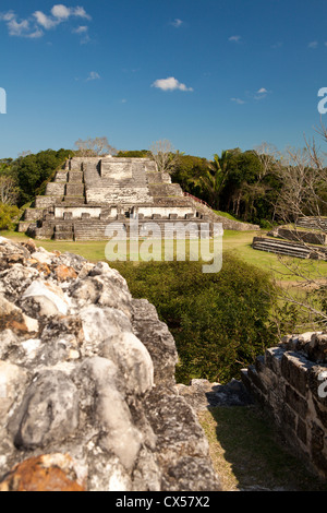 30 Meilen von Belize City befindet sich Altun Ha eine Maya-Stätte, 200 v. Chr. stammt. Mittelamerika, Belize. Stockfoto