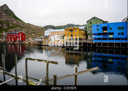 Nyksund ist ein Küsten Fischerdorf im nördlichen Teil von Langøya auf den Vesterålen. Jetzt ein beliebtes Touristenziel. Stockfoto