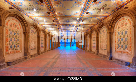 Reich verzierte Unterführung der Bethesda Terrasse im New Yorker Central Park. Stockfoto