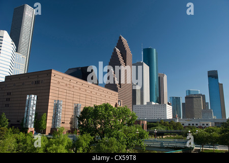 SESQUICENTENNIAL PARK DOWNTOWN SKYLINE HOUSTON TEXAS USA Stockfoto