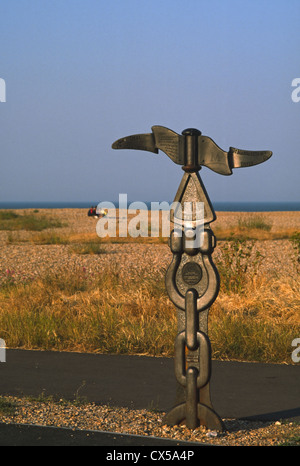 Richtungsanzeiger auf The National Cycle Network bei Walmer in der Nähe von Deal auf der Küste von Kent, England Stockfoto