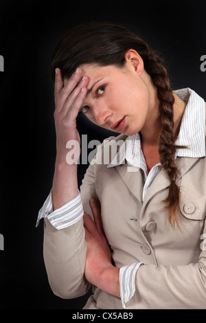 Frau, die einen schlechten Tag Stockfoto