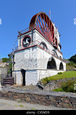 Der Blick auf den Great Laxey Wheel an einem sonnigen Tag - Isle Of Man Stockfoto