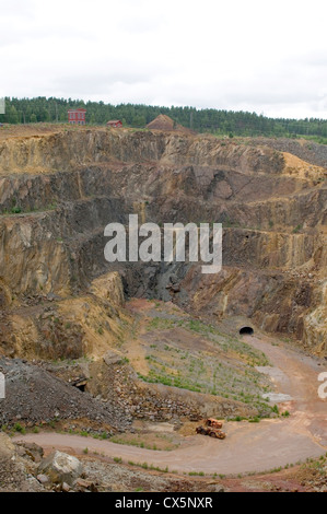 Falun Mine Kupfer-Minen Bergbau Schweden Eisen schwedischer Tagebau Bergbau tief Stockfoto