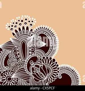 -Handgemalte abstrakte Henna Doodle Vektor-Illustration-Design-Element Stockfoto