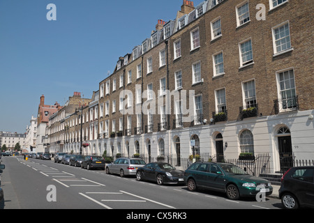 Gesamtansicht, Eaton Terrasse, Belgravia, London, SW1, UK. Stockfoto