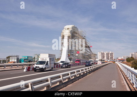 Die Pont de l ' Europe in Orleans, Frankreich. Hier kann die Brücke renoviert gesehen werden. Stockfoto