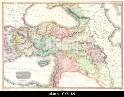 1818 Pinkerton Karte von Türkei in Asien, Irak, Syrien und Palästina Stockfoto